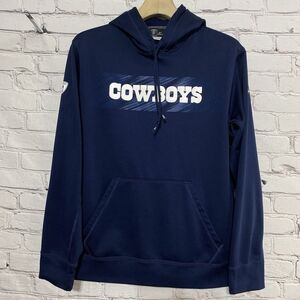 Dallas Cowboys Hoodie Nike Therma Fit Mens Size L‎ Blue NFL Equipment Pullover